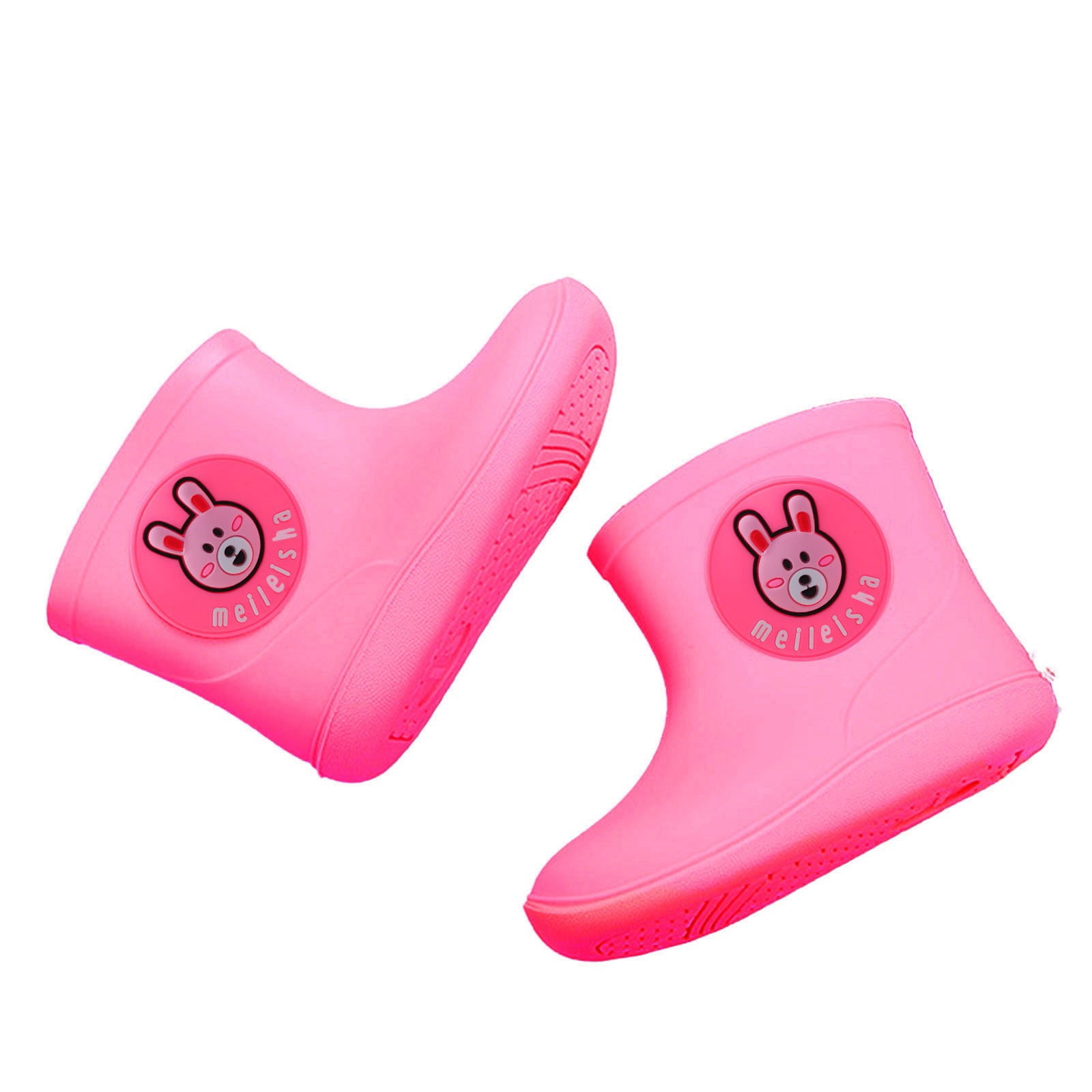 Toddler Rain Boots Boys Girls Cartoon Rubber Non Waterproof Rainboots Kids Water Shoes Pink 1 Years-2 Years